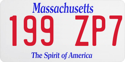 MA license plate 199ZP7
