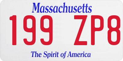 MA license plate 199ZP8