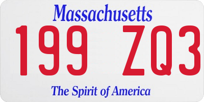 MA license plate 199ZQ3
