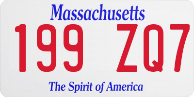 MA license plate 199ZQ7