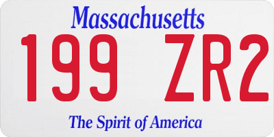 MA license plate 199ZR2