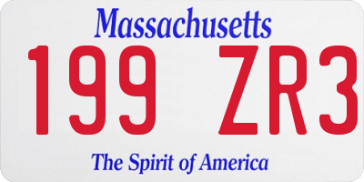 MA license plate 199ZR3