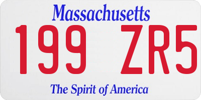 MA license plate 199ZR5