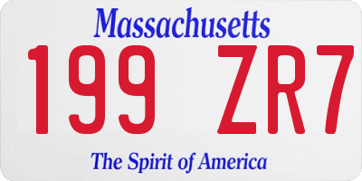 MA license plate 199ZR7