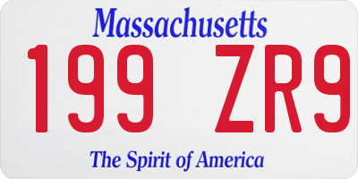 MA license plate 199ZR9