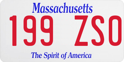 MA license plate 199ZS0