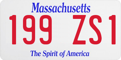 MA license plate 199ZS1