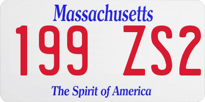 MA license plate 199ZS2