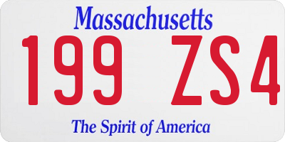 MA license plate 199ZS4