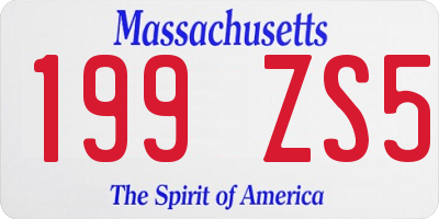 MA license plate 199ZS5