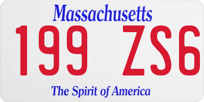 MA license plate 199ZS6