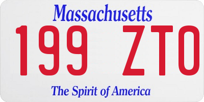 MA license plate 199ZT0