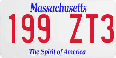 MA license plate 199ZT3
