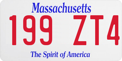 MA license plate 199ZT4