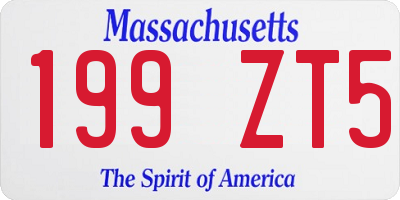 MA license plate 199ZT5