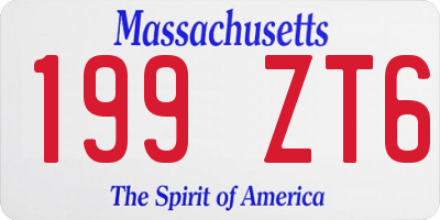MA license plate 199ZT6