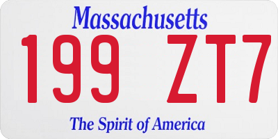 MA license plate 199ZT7