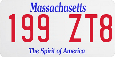 MA license plate 199ZT8