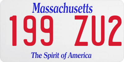 MA license plate 199ZU2