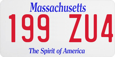 MA license plate 199ZU4
