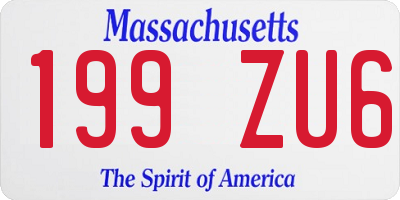MA license plate 199ZU6