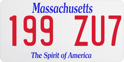 MA license plate 199ZU7