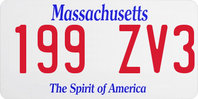 MA license plate 199ZV3