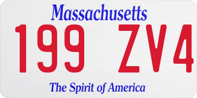 MA license plate 199ZV4