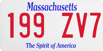 MA license plate 199ZV7