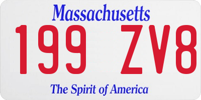 MA license plate 199ZV8