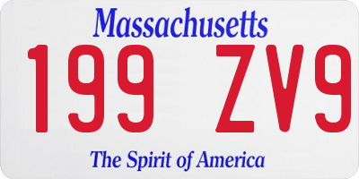 MA license plate 199ZV9