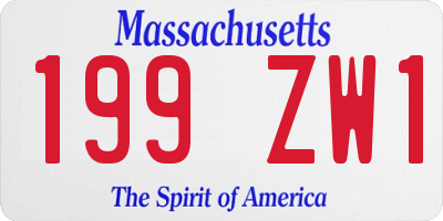 MA license plate 199ZW1