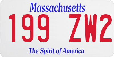 MA license plate 199ZW2