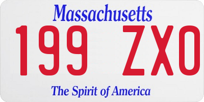 MA license plate 199ZX0