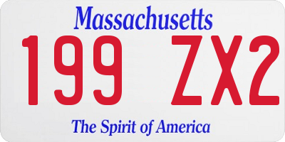 MA license plate 199ZX2