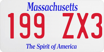 MA license plate 199ZX3