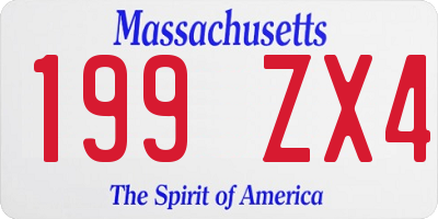 MA license plate 199ZX4