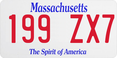 MA license plate 199ZX7
