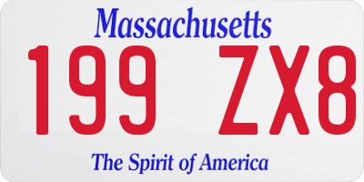 MA license plate 199ZX8