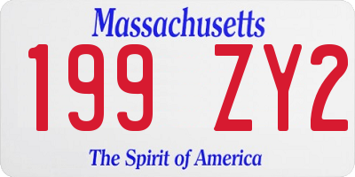 MA license plate 199ZY2
