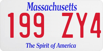 MA license plate 199ZY4