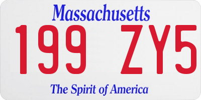 MA license plate 199ZY5