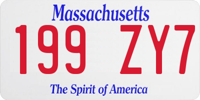 MA license plate 199ZY7