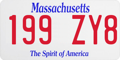MA license plate 199ZY8