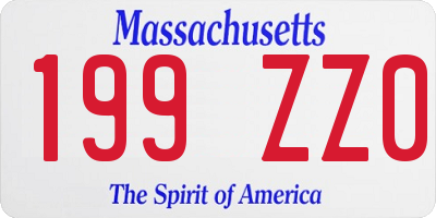 MA license plate 199ZZ0