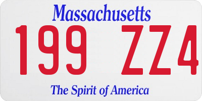 MA license plate 199ZZ4