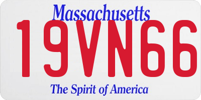 MA license plate 19VN66