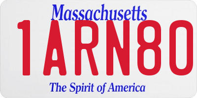 MA license plate 1ARN80