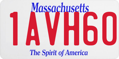 MA license plate 1AVH60