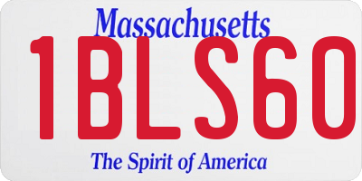 MA license plate 1BLS60